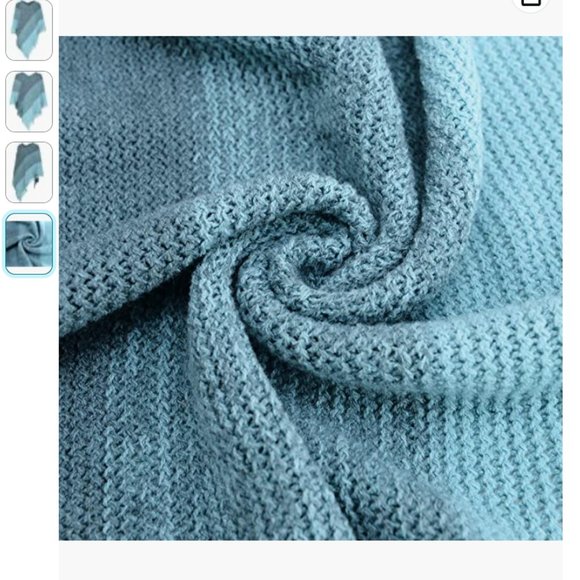 Faux Cashmere Lightweight Poncho - Picture 4 of 4